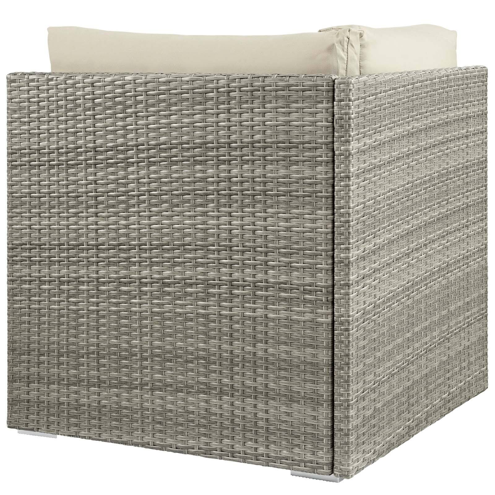 Left. Modway - Repose Sunbrella® Fabric Outdoor Patio Corner by Modway - Light Gray Beige.