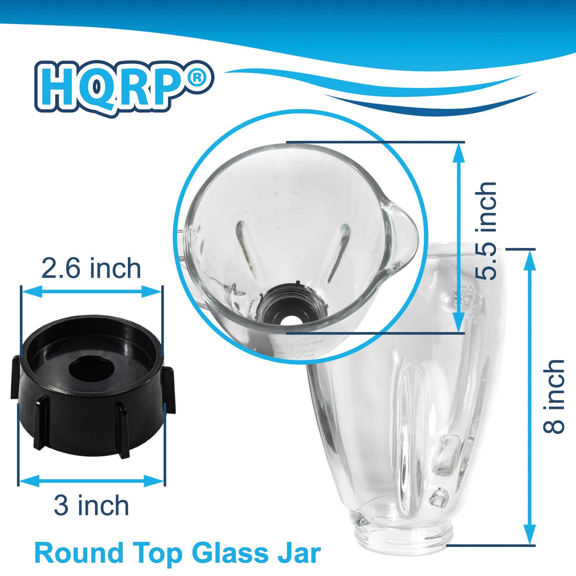 HQRP 2.6 inch 5.5 inch 8 inch 3 inch Round Top Glass Jar