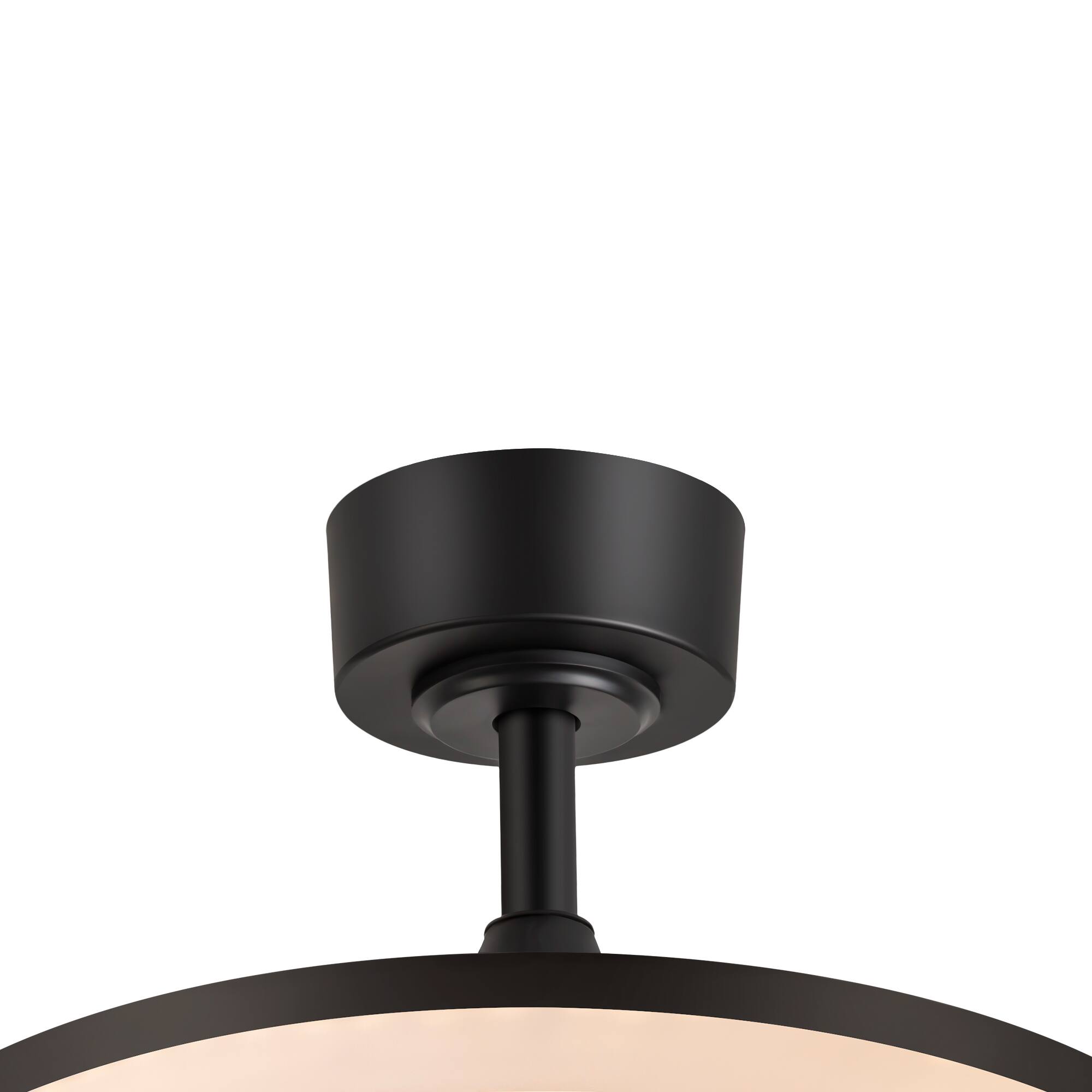 Alt View 9. Breezary - 20-Inch Detachable Enclosed Ceiling Fan with LED Light, Remote, 7 Blades & Reversible DC Motor – Stylish & Functional - Black and Blue-Gray.