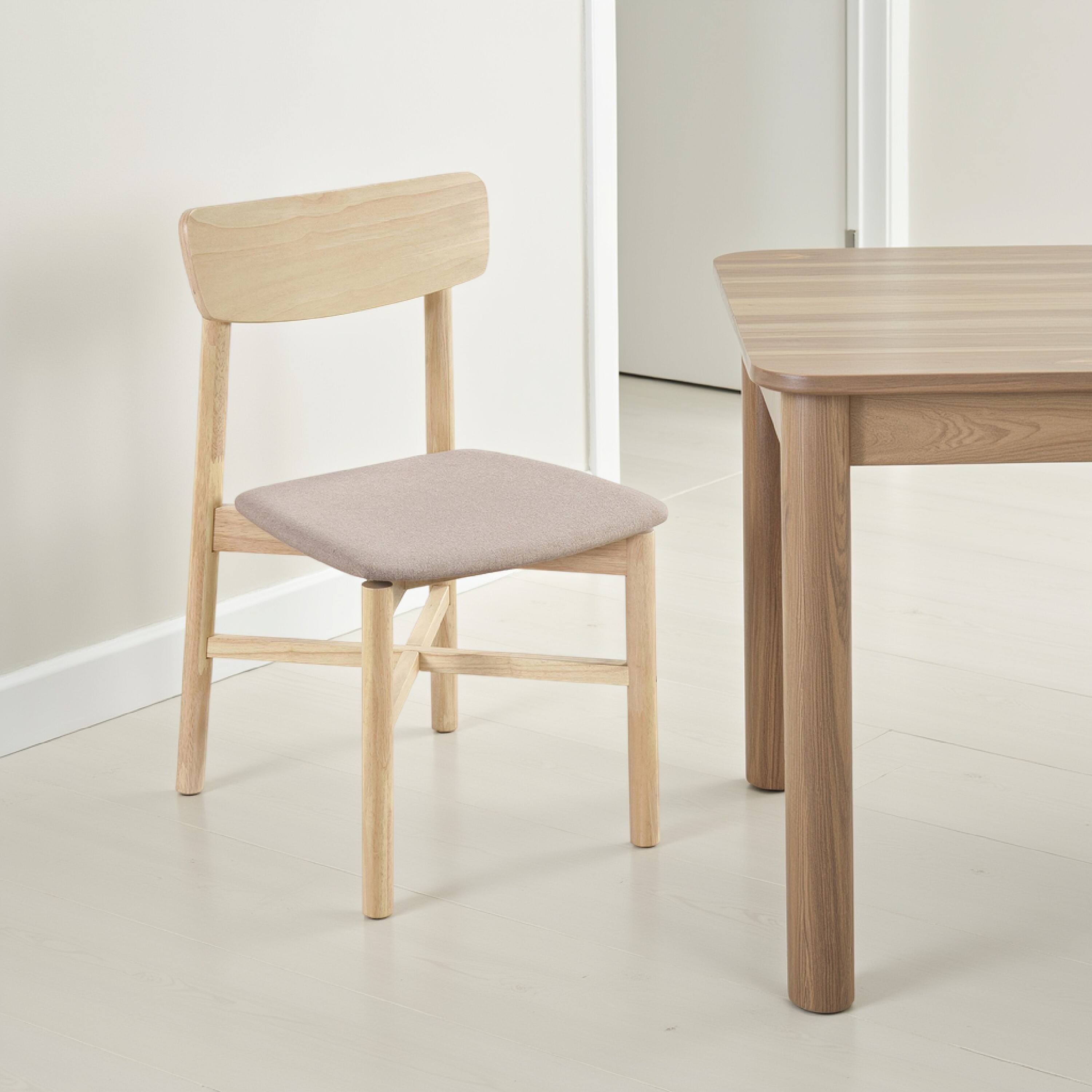 Alt View 5. Manhattan Lane - Rida Dining Side Chair Set of 2, Gray Fabric, White Washed Hardwood - White, Gray.