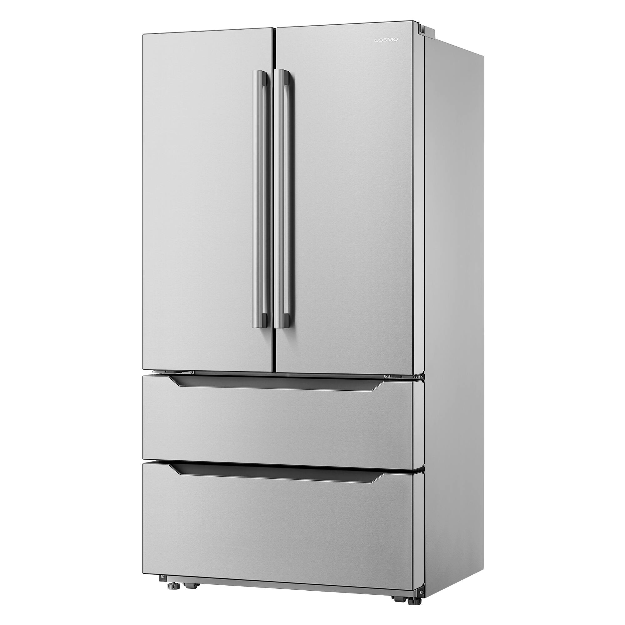 Alt View 1. COSMO - COS-FDR225RHSS-G 36 in. Lumin Collection 22.5 cu. ft. Counter Depth French Door Refrigerator with Handles - Stainless Steel.