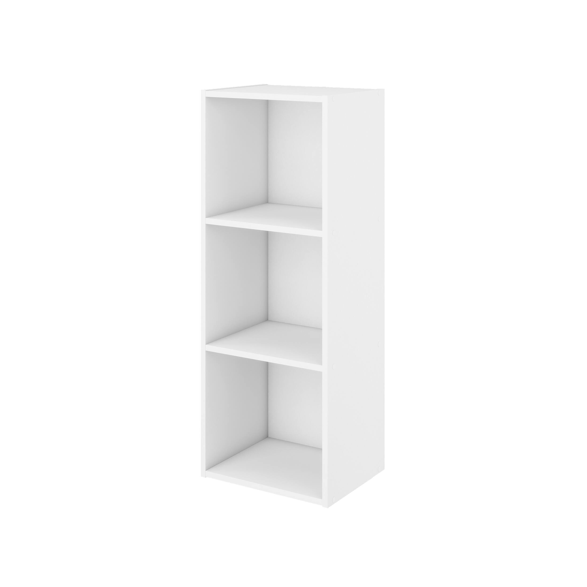 Angle. HOMLUX - 3-Tier 31.5" Bookcase Standing Bookshelf Wood Storage Organizer Bookshelves Bookshelf for Home Office & Bedroom, White - White.