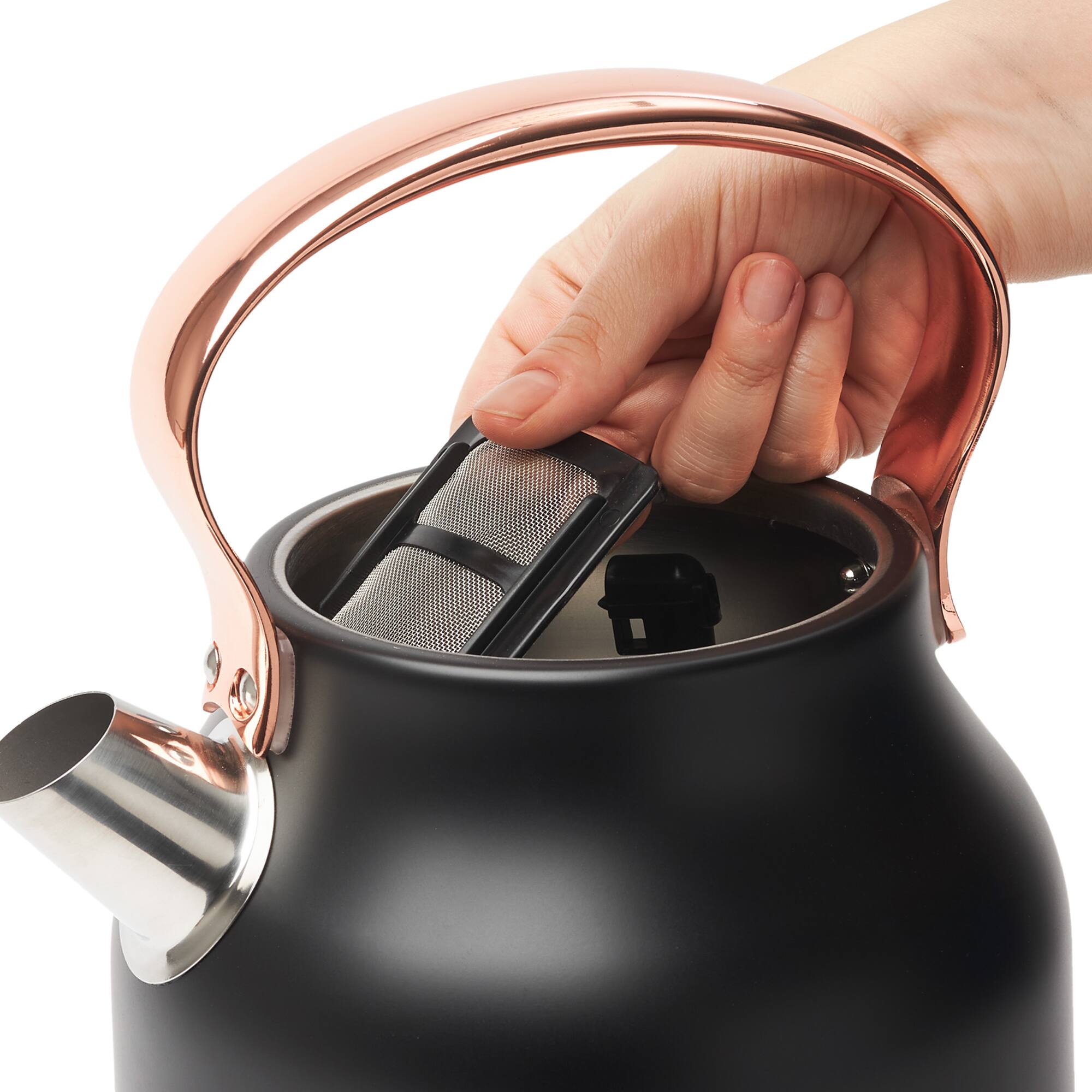 Alt View 8. Haden - Haden Heritage 1.7 Liter Electric Kettle & 12 Cup Coffee Maker, Black & Copper - Black/Copper.