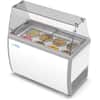 Front. Koolmore - 50 in. 8 Tub Ice Cream Dipping Cabinet Display Freezer with Sliding Glass Door and Sneeze Guard 13 cu. ft. - White.