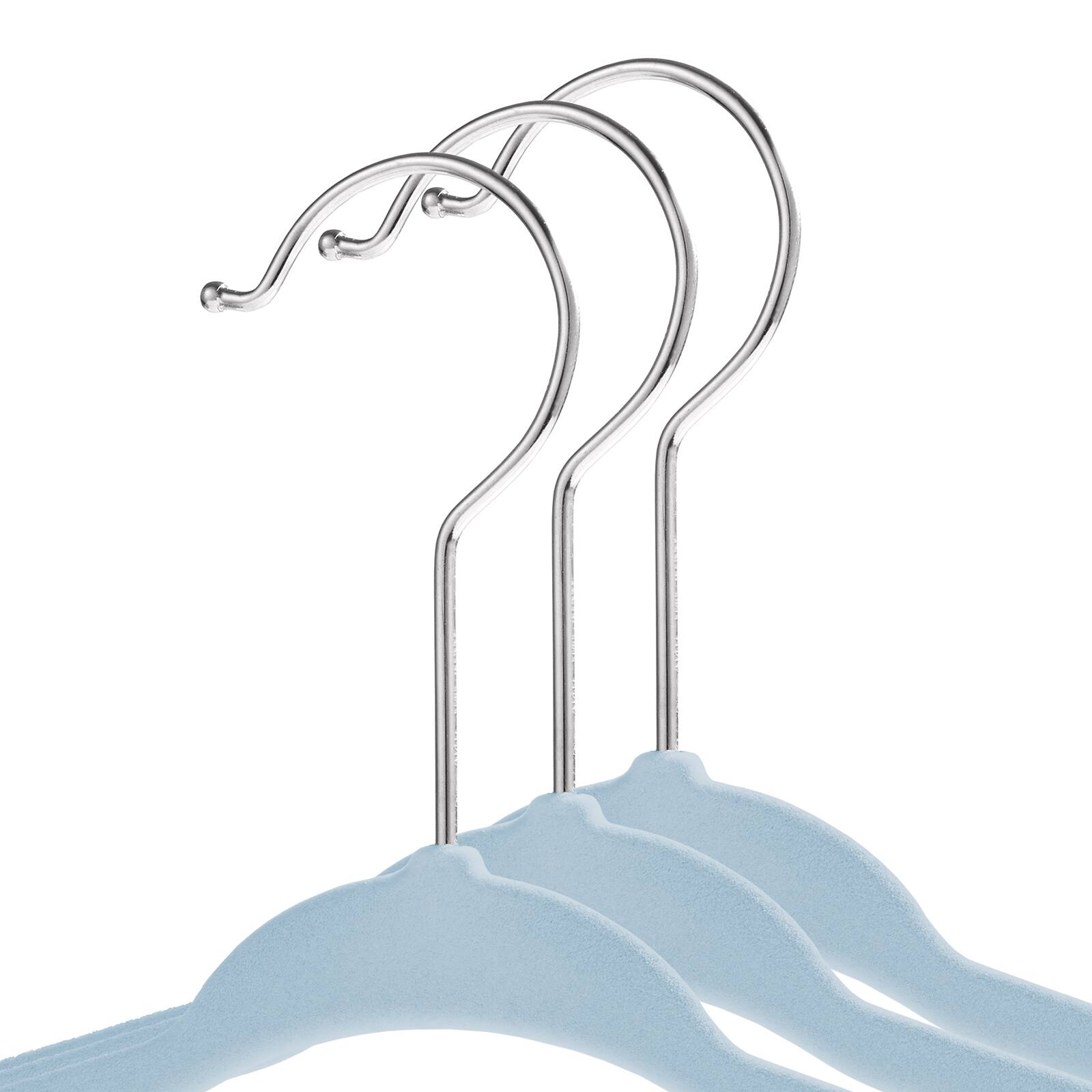Alt View 1. Casafield - 50 Velvet 11-in Baby Hangers - Light Blue.