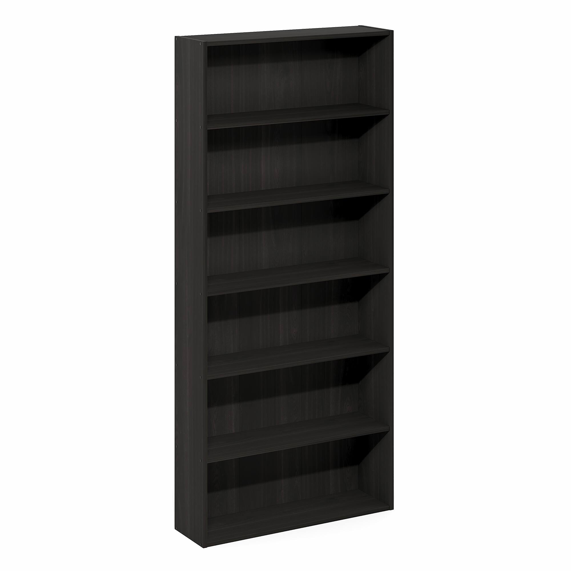 Alt View 4. Furinno - Basic 6-Tier Open Shelf Bookcase, Bookshelf, Storage Organizer, 7 x 24 x 53 - Espresso.