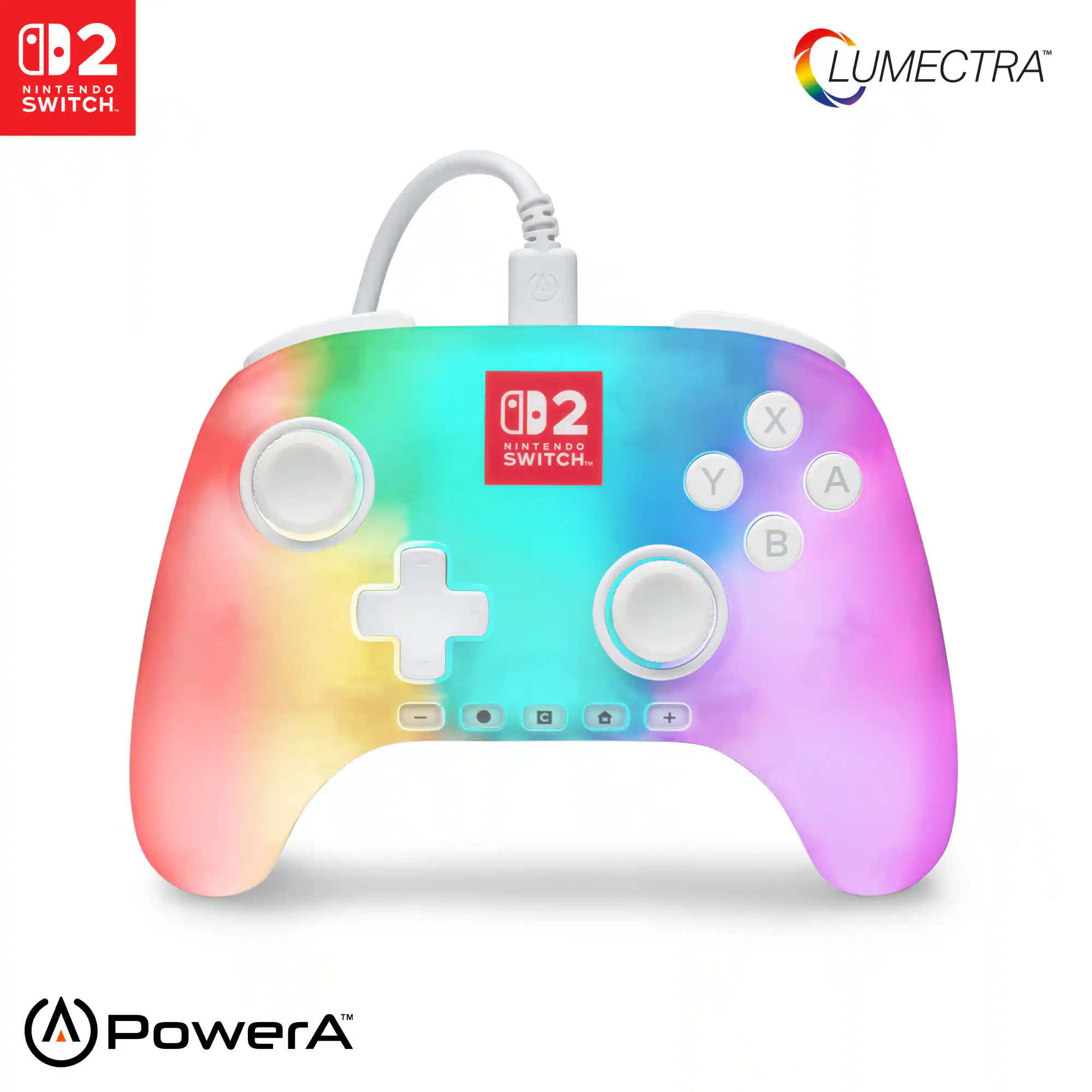 PowerA - Advantage Wired Controller for Nintendo Switch 2 with Lumectra - White