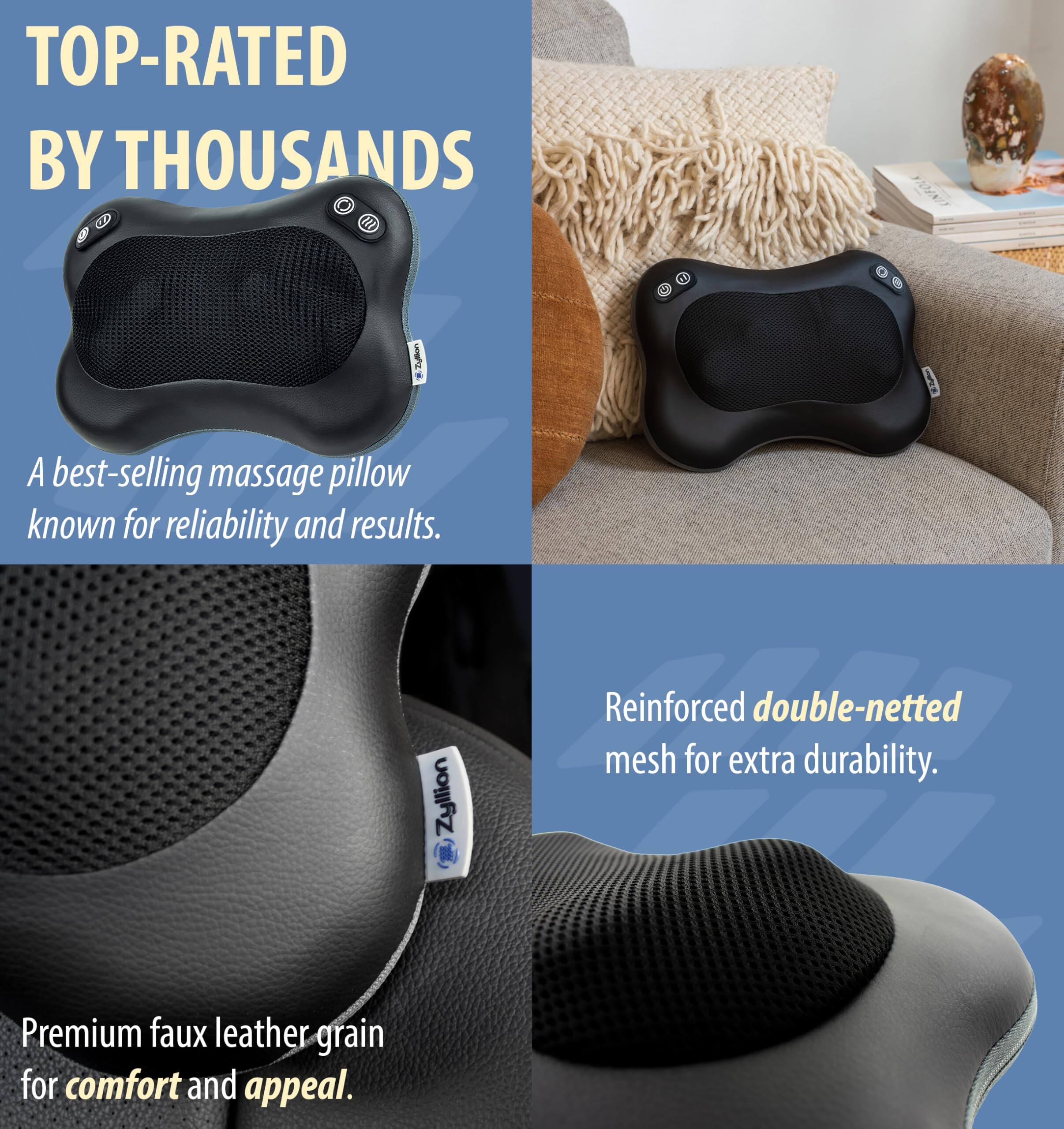 **TOP-RATED BY THOUSANDS**

A best-selling massage pillow known for reliability and results.

Premium faux leather grain for comfort and appeal.

Reinforced double-netted mesh for extra durability.