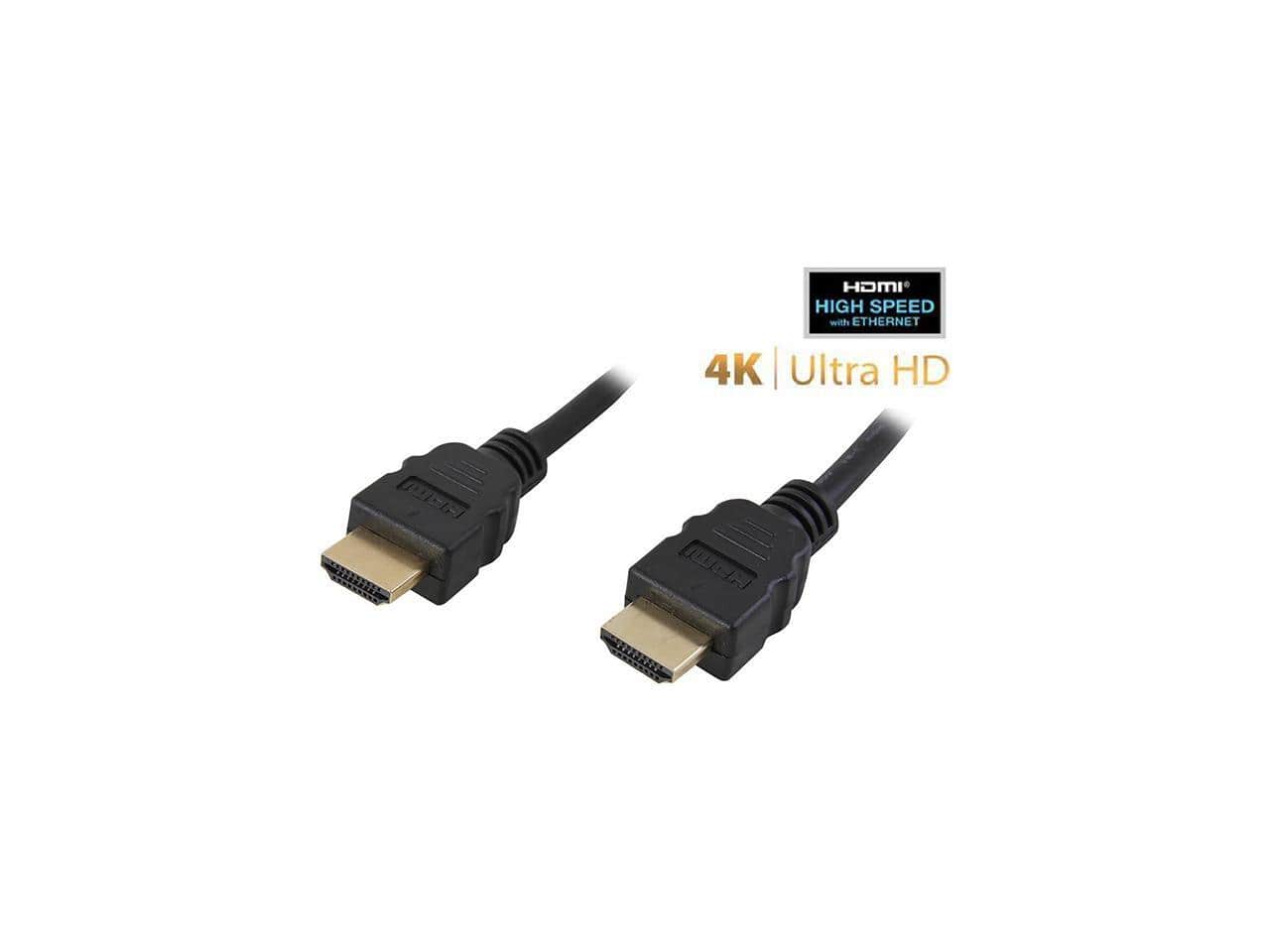 Nippon Labs - HDMI-HS-3 3 ft. HDMI 2.0 Male to Male High Speed Cable with Ethernet Channel, Black