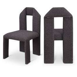 Meridian Furniture - Bennett Boucle Fabric Dining Chair, Set of 2 - Brown