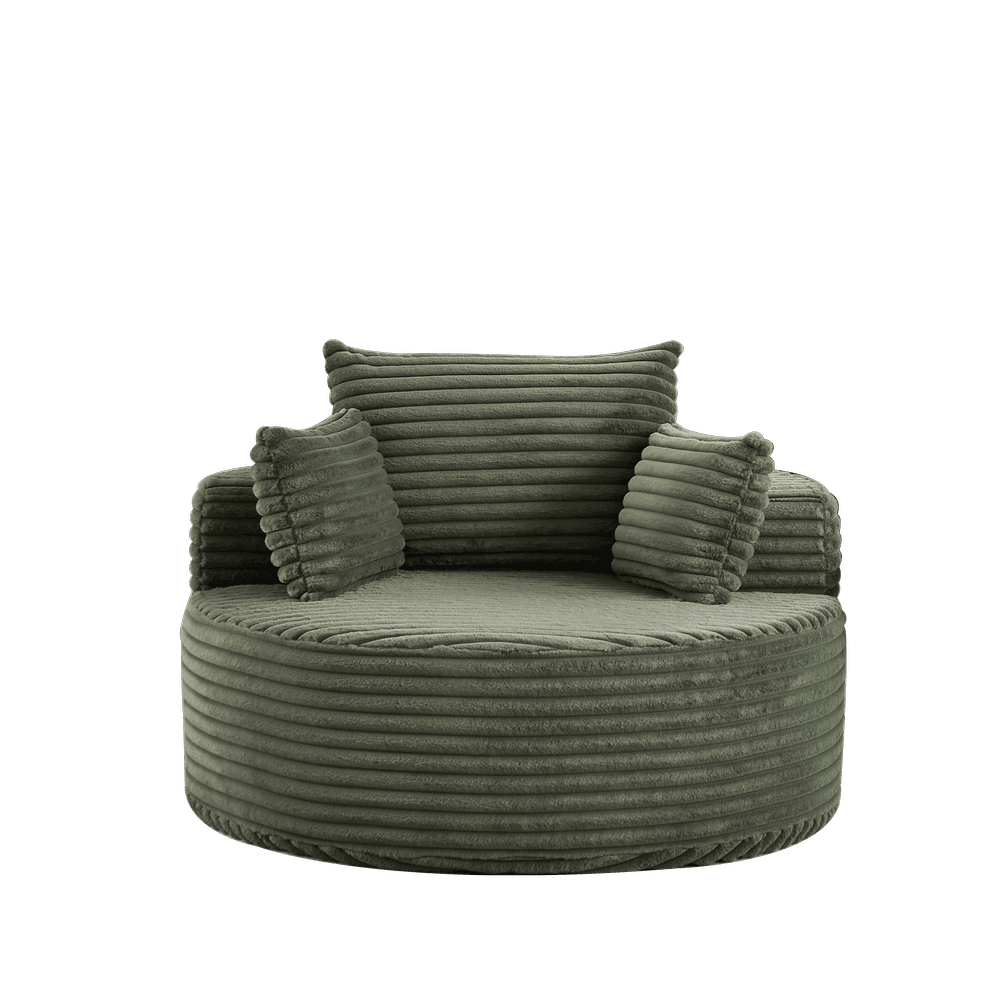 Alt View 9. Kadyn - 50"L Corduroy Single Sofa, Fluffy Modern Sleeper Chair for Living Room & Bedroom, No Assembly, Green - Green.