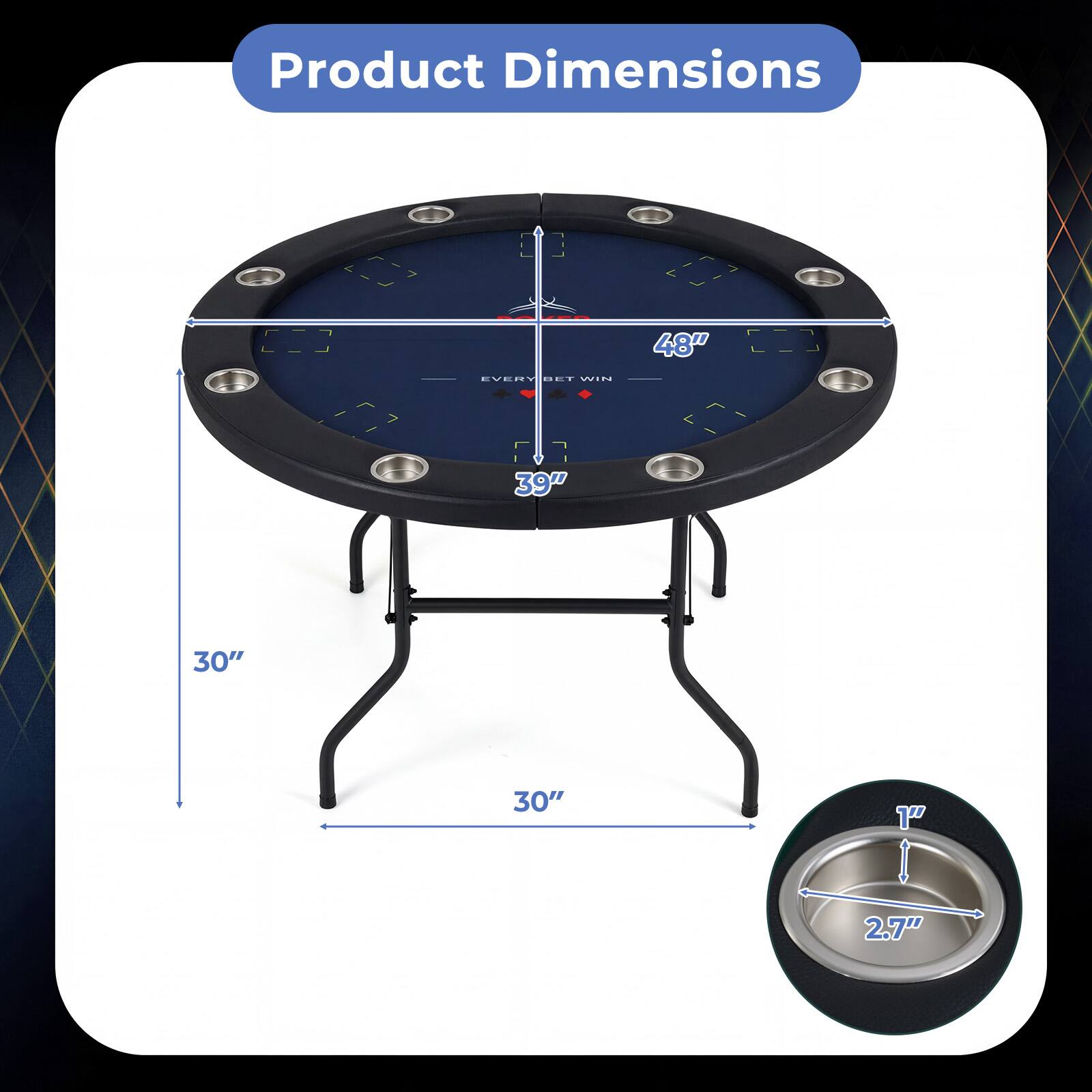 Product Dimensions: 48" x 39" x 30" x 30" x 1" x 2.7"