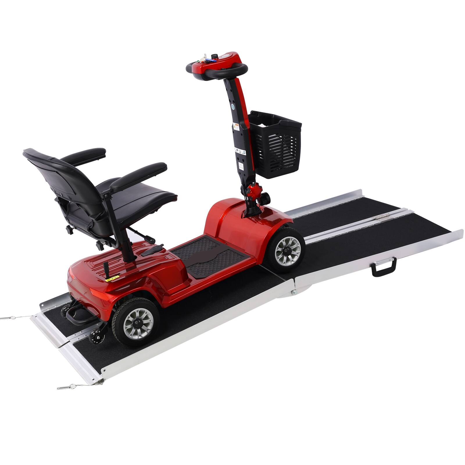 Alt View 5. ELEMENT ACE - 7ft Aluminum Threshold Ramp - Portable, Foldable, 600lb Capacity, Non-Skid, Two-Piece Design - Silver.