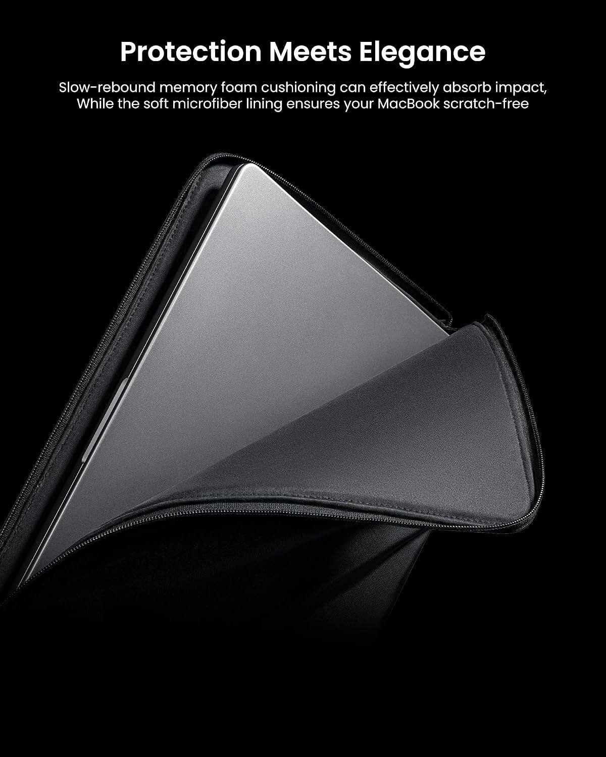 Protection Meets Elegance

Slow-rebound memory foam cushioning can effectively absorb impact, while the soft microfiber lining ensures your MacBook scratch-free
