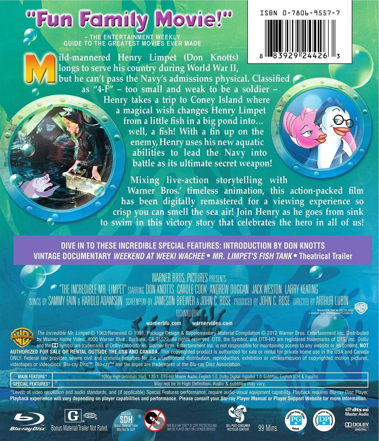 Back. The Incredible Mr. Limpet [Blu-ray].