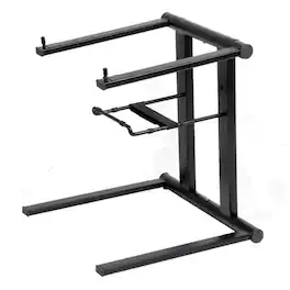 ProX - T-LPS600 Foldable and Portable DJ Laptop Stand with Adjustable Shelf, Black