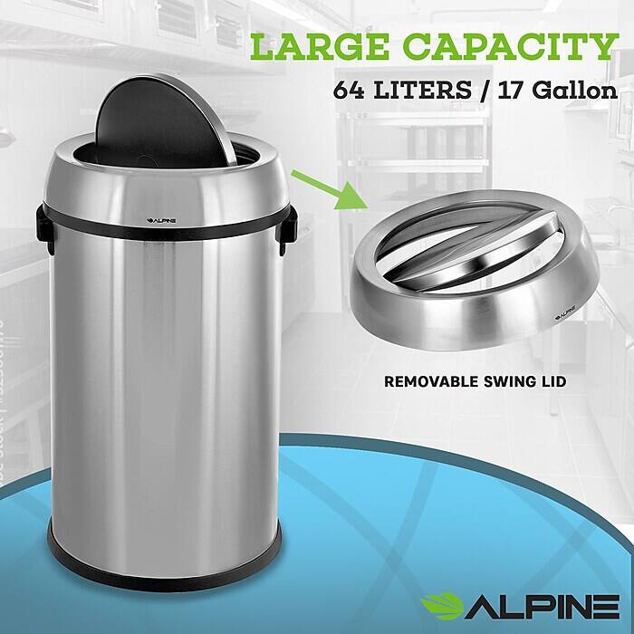 LARGE CAPACITY 64 LITERS / 17 Gallon, REMOVABLE SWING LID, ALPINE