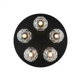 Elegant Lighting - Graham 5 Light Ceiling Lamp in Black - Black And Clear