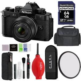 Zf Mirrorless Camera with 40mm Lens with Advanced Accessories and Travel Bundle | 1763 | nikon zf 40mm - Black