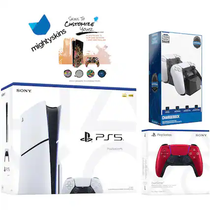 **mighty skins**
**Skins To Customize Your PlayStation 3 Slim Disc Edition**
**PlayStation 3 Slim Disc Edition**
- One Controller
**MANY DESIGNS TO CHOOSE FROM!**
**SONY**
**PlayStation 5**
**4K HDR**
**CHARGEDOCK**
**PlayStation 5**
**DualSense**
**Wireless Controller / Commande sans fil / Controlador inalámbrico**
**For / Pour / Para PlayStation 5**
**SONY**