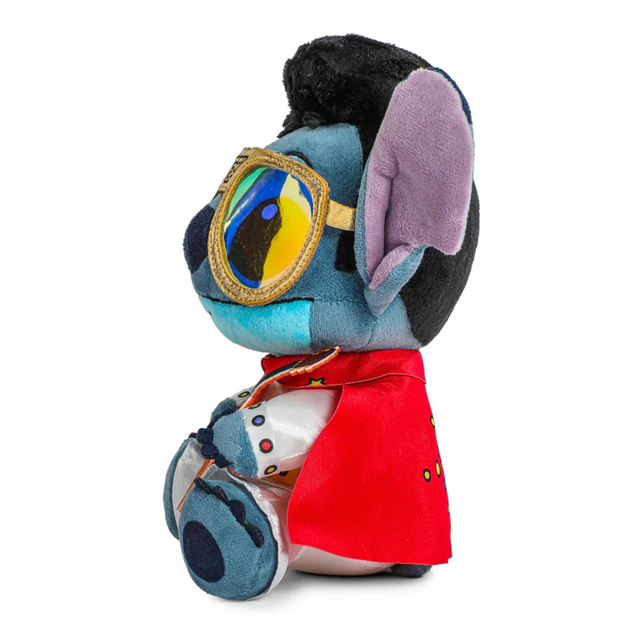 Alt View 4. Kidrobot - Disney Lilo & Stitch 9 Inch Elvis Stitch Plush | White Jumpsuit - Blue.