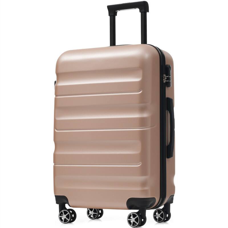 Alt View 7. HTUTWOO - Hardshell ABS Luggage Set -Lightweight & Durable Suitcases with Dual Spinner Wheels,Carry-On & Check-In Sizes for Travel - Champagne.