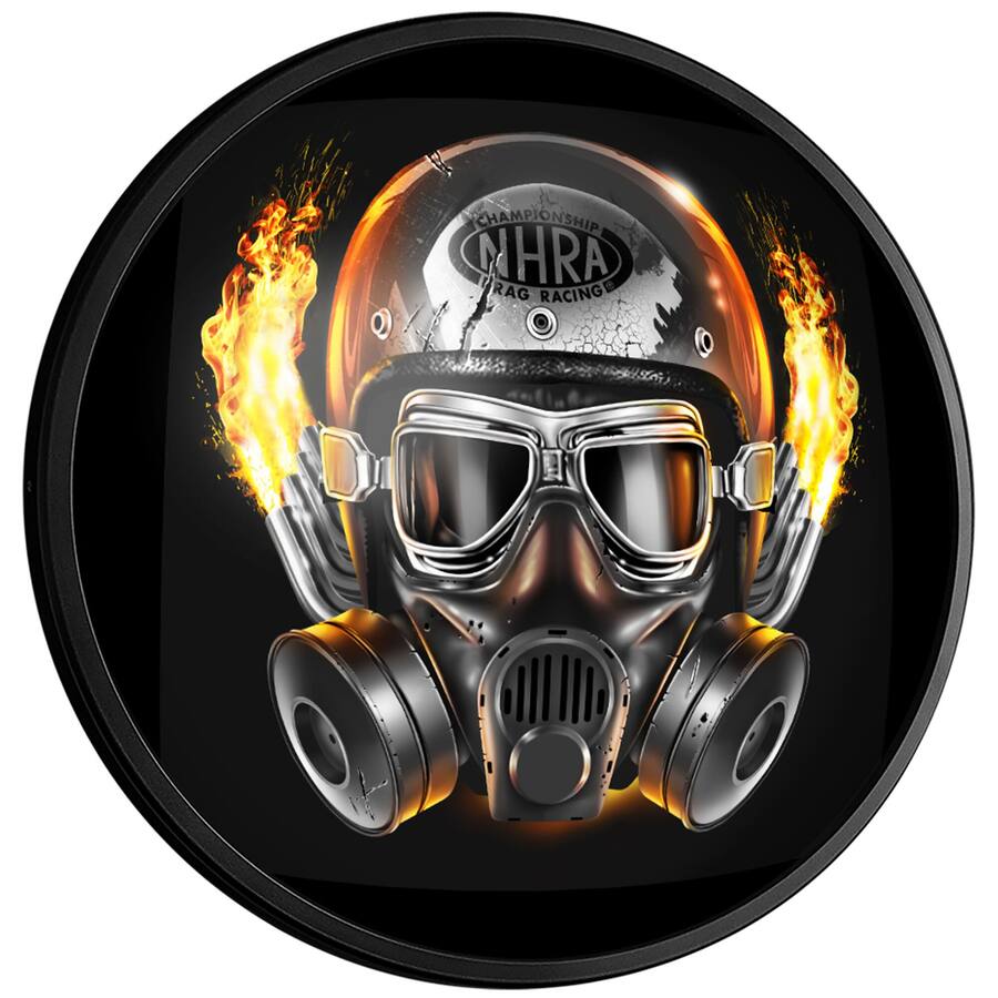 The Fan Brand NHRA Gas Mask 18'' Round Slimline Illuminated Wall Sign ...