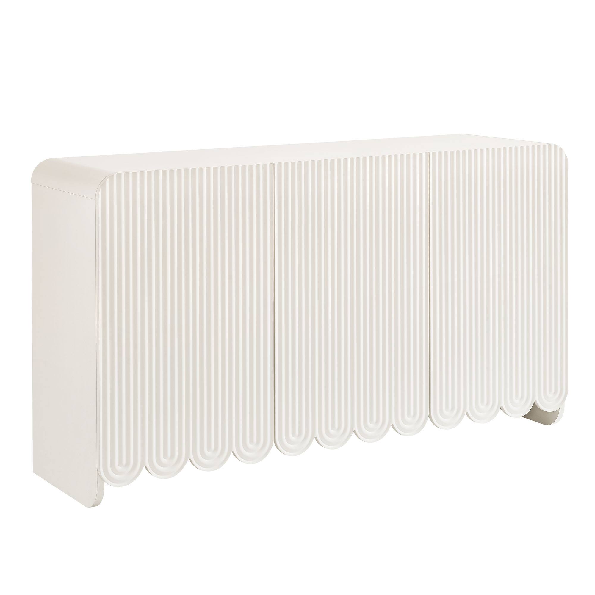 Angle. Modway - Dahlia Fluted and Scalloped Sideboard Storage Cabinet by Modway - White.