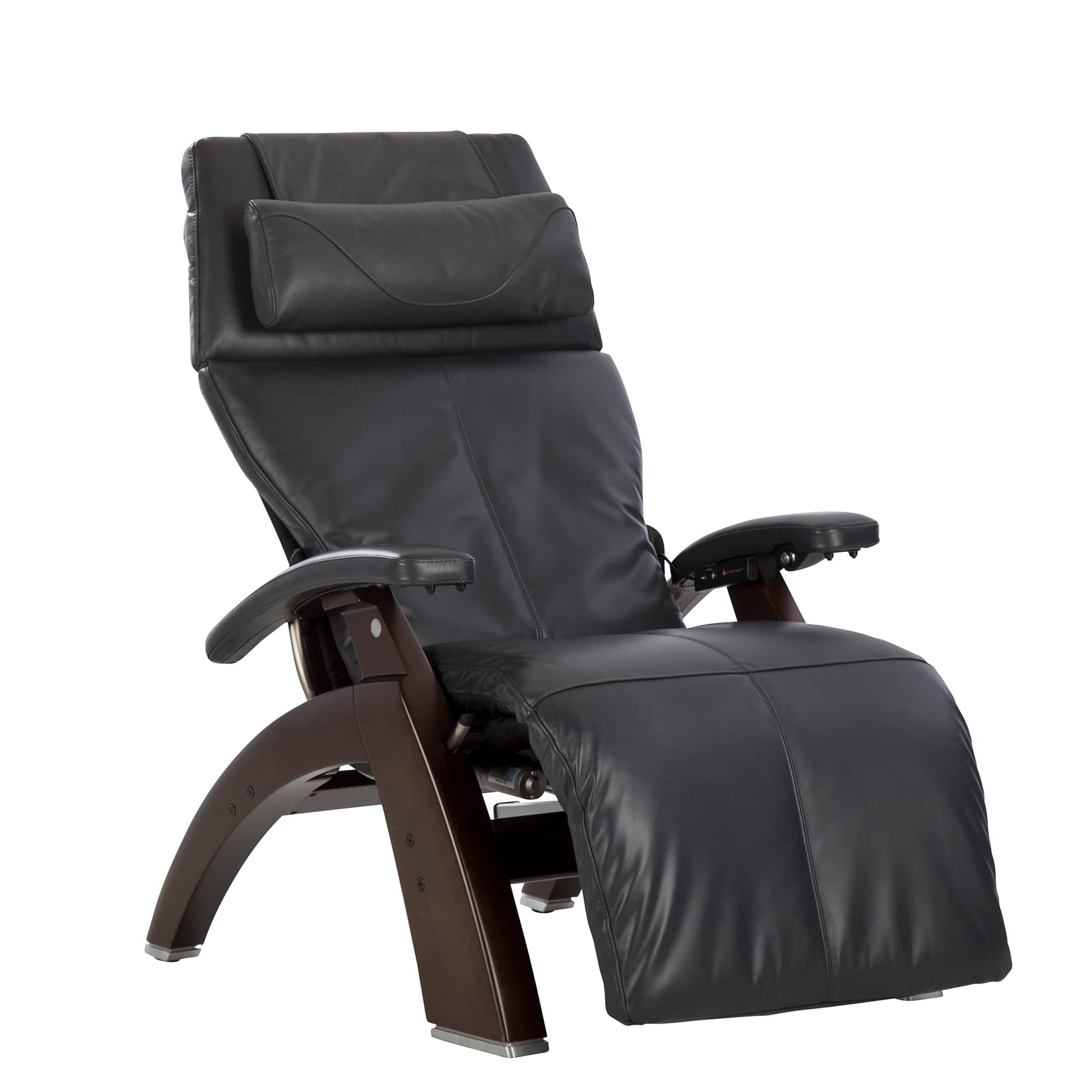Human Touch - Perfect Chair PC-610 Omni-Motion Power Zero Gravity Recliner with Independent Back & Leg Adjustments - Dark Walnut / Gray Premium Leather / Performance