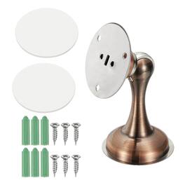 Unique Bargains - High-Quality Magnetic Door Stopper with Screws, Wall Protector for Home Office Floor Mounting, Durable & Strong - Red Bronze
