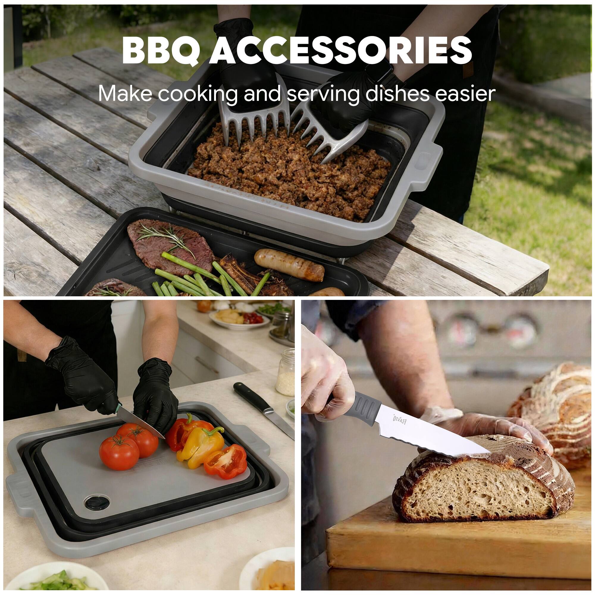 BBQ ACCESSORIES  
Make cooking and serving dishes easier