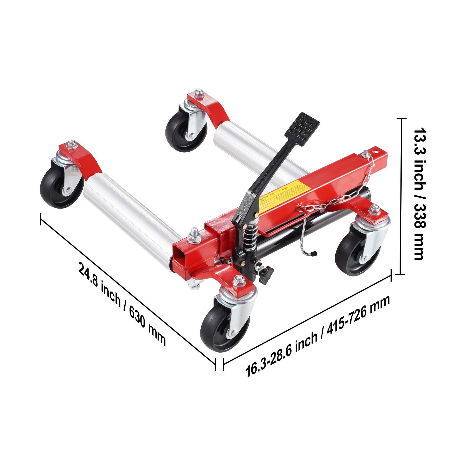 24.8 inch / 630 mm  
13.3 inch / 338 mm  
16.3-28.6 inch / 415-726 mm