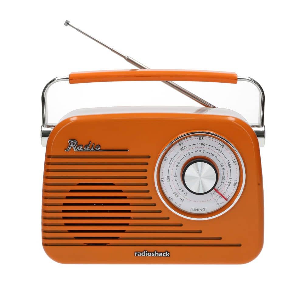 RadioShack - Portable Retro AM/FM/SW 3-Band Radio with High-Power Speaker, Rechargeable Battery, Bluetooth 4001802