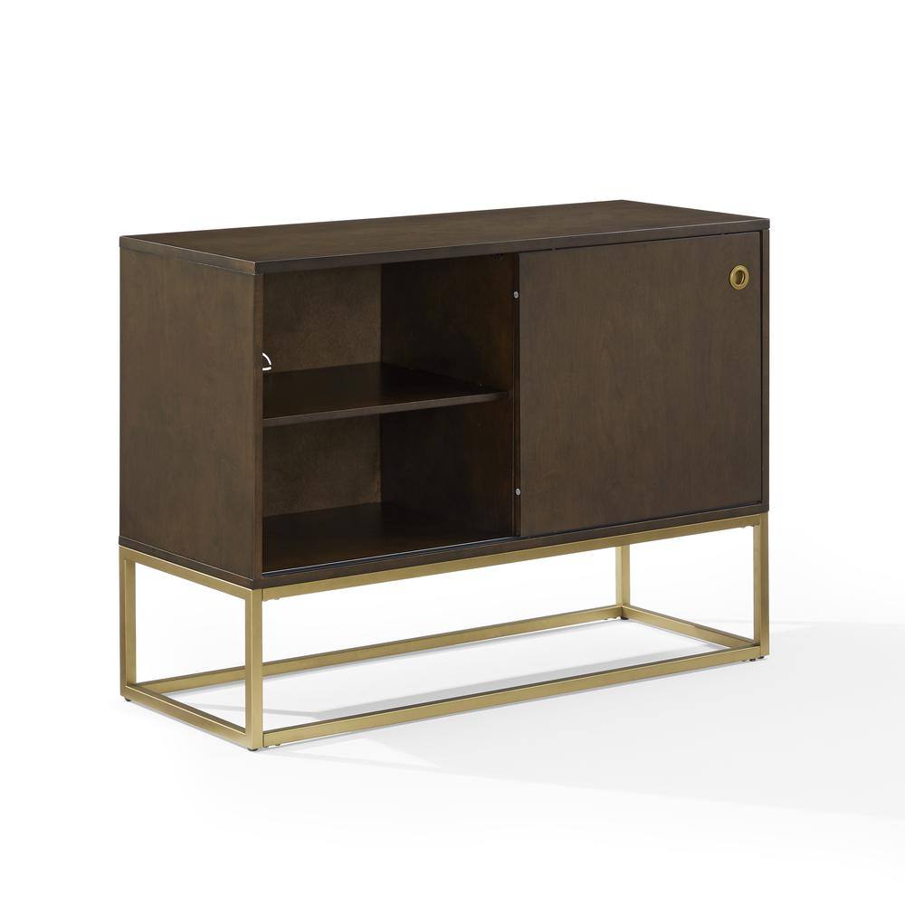 Alt View 4. Crosley Furniture - Byron Record Storage Media Console - Dark Brown.