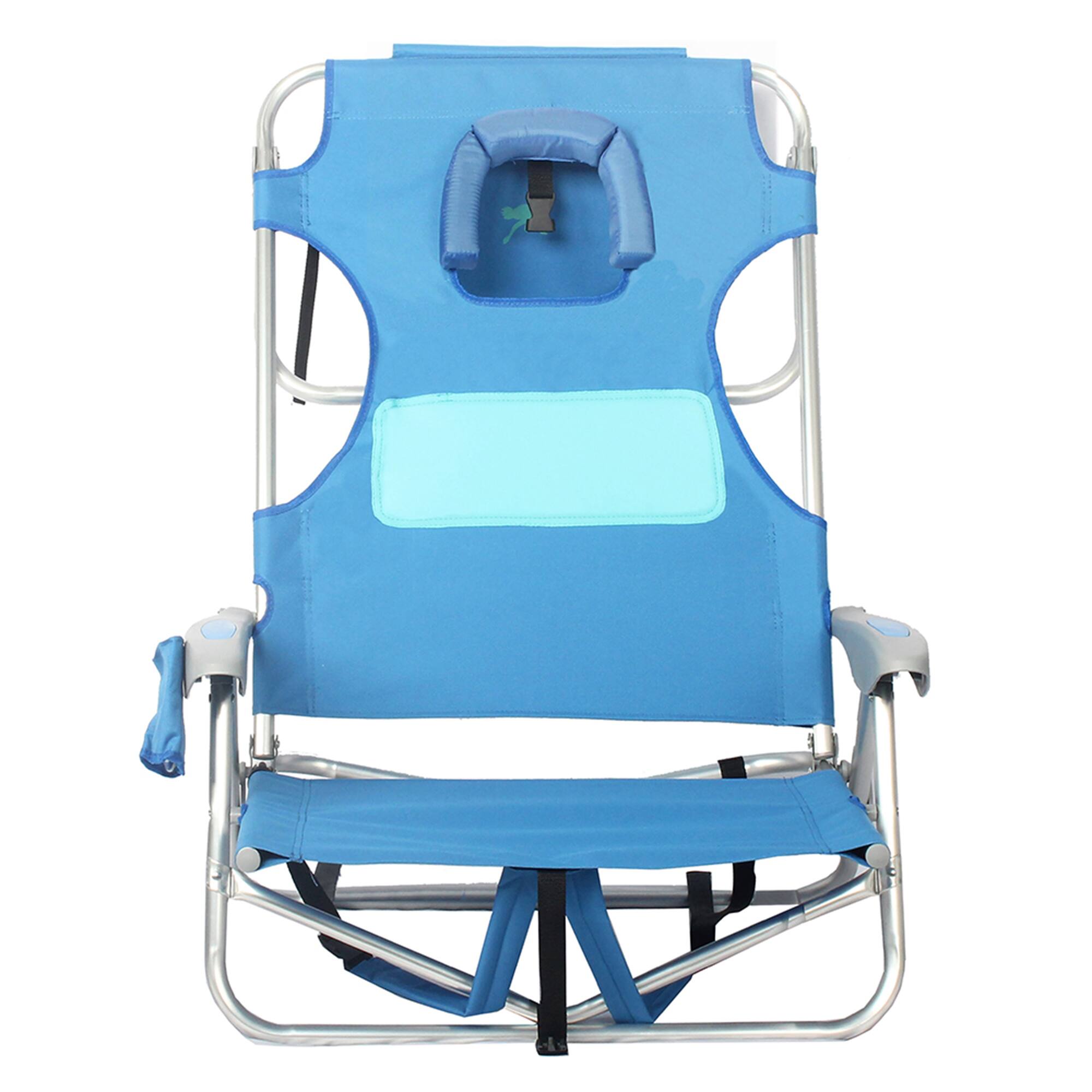 Alt View 7. Ostrich - Ostrich 3N1 Reclining Chair and Ladies Comfort On-Your-Back Beach Chair, Blue - Blue.