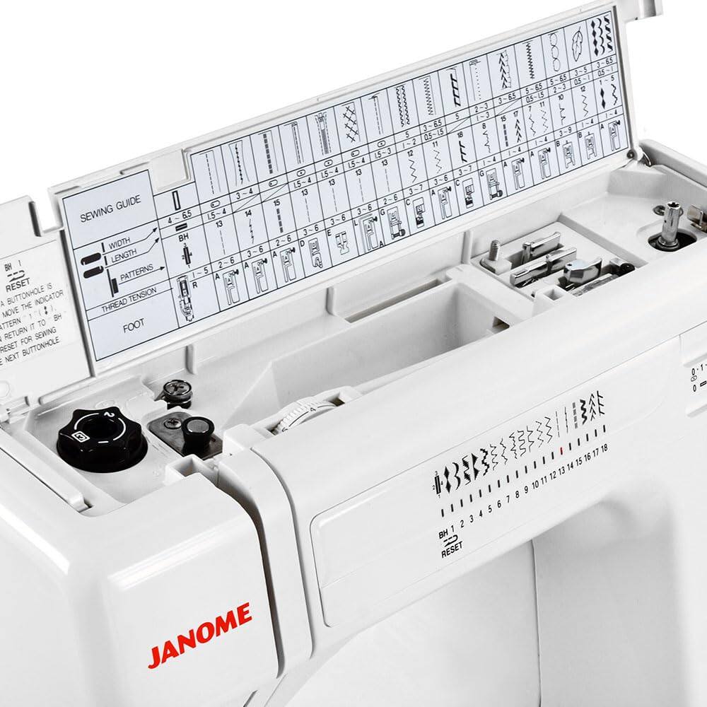 Sure, here is the corrected and grouped text from the image:

---

**SEWING GUIDE**

- **WIDTH**
  - 1 2 3 4 5 6 7 8 9 10 11 12 13 14 15 16 17 18

- **LENGTH**
  - 1 2 3 4 5 6 7 8 9 10 11 12 13 14 15 16 17 18

- **PATTERNS**
  - 1 2 3 4 5 6 7 8 9 10 11 12 13 14 15 16 17 18

- **THREAD TENSION**
  - 1 2 3 4 5 6 7 8 9 10 11 12 13 14 15 16 17 18

- **FOOT**
  - 1 2 3 4 5 6 7 8 