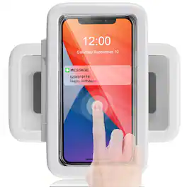 PARKER SLATER - Shower Phone Holder Waterproof 480 Rotatable Adjustable Bathroom Wall Mount Stand Anti-fog High Sensitivity Case Anti - Amber White