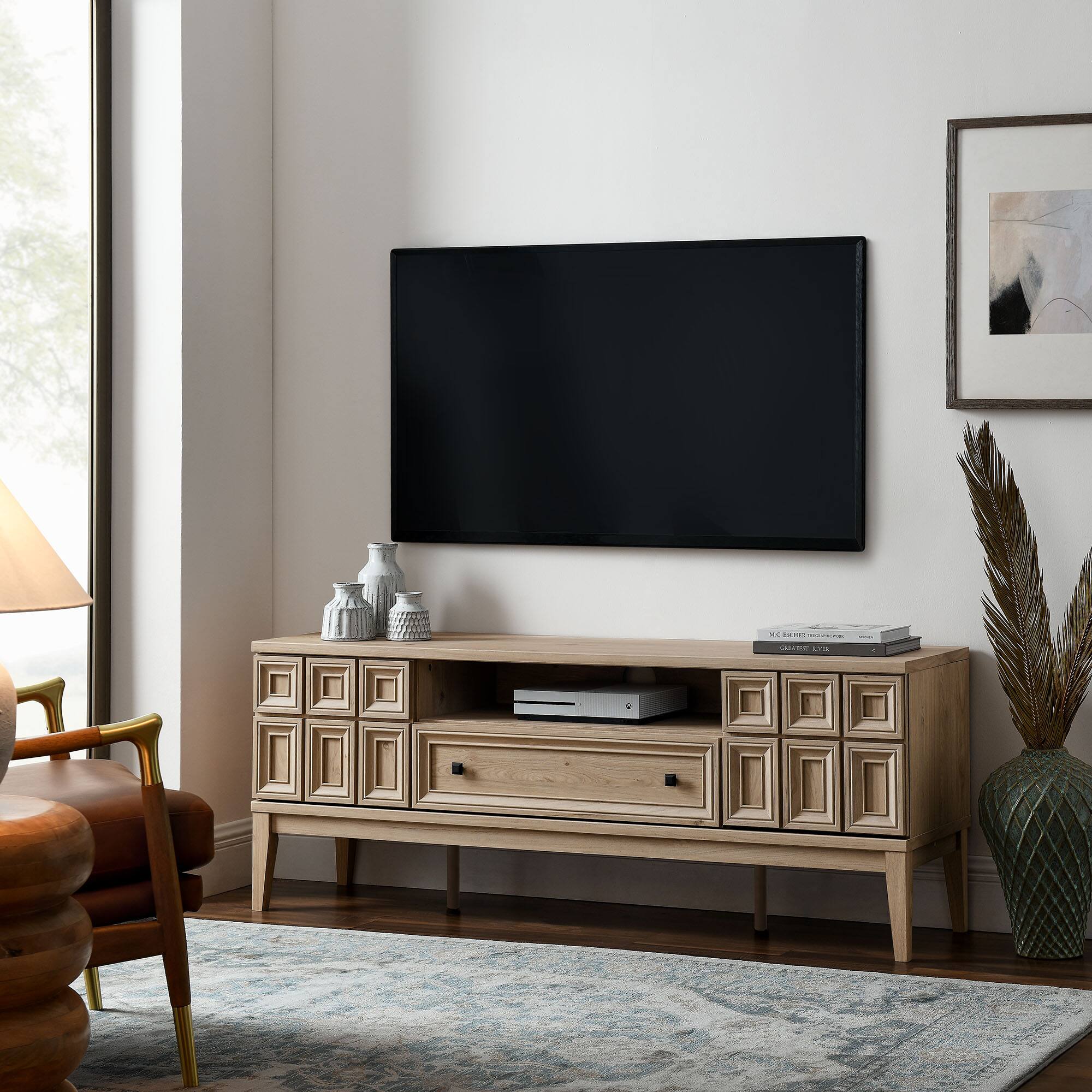 Alt View 5. Modway - Samos 59" TV Stand by Modway - Light Oak.