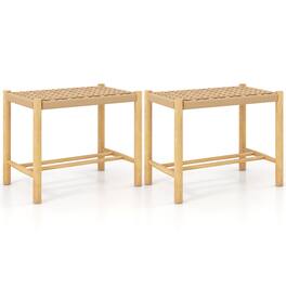 Ecooso - 18 Inch Dining Stool Set of 2 for Kitchen Island or Bar Counter - Natural