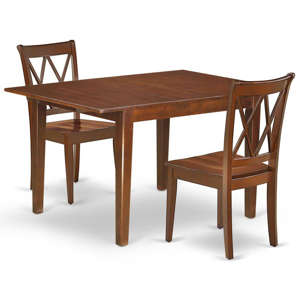 Back. East West Furniture - Dining Room Set Mahogany - Brown.
