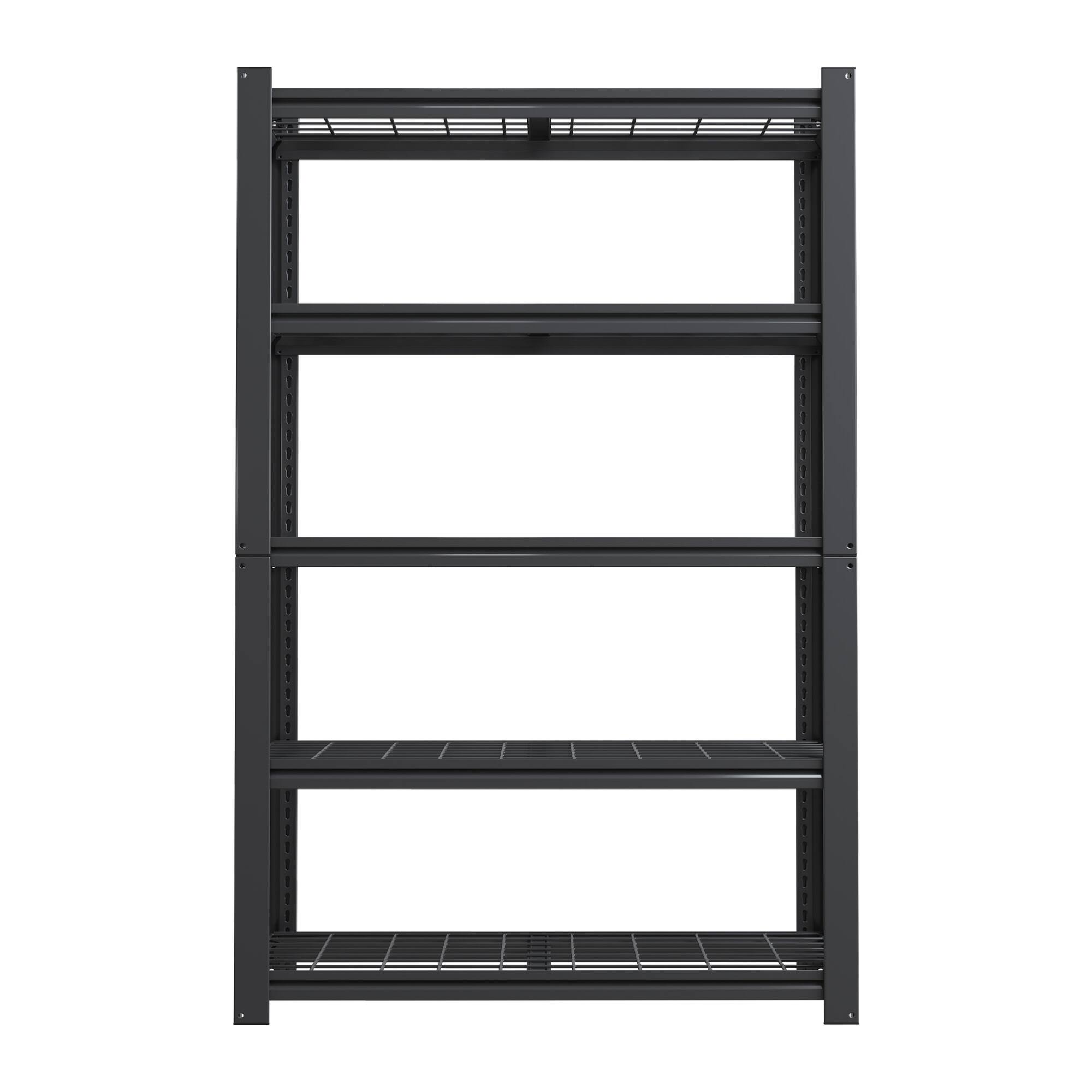 Alt View 9. GOODSILO - Heavy-Duty 5-Tier Adjustable Steel Shelving Unit with 2000 Lbs Capacity for Garage and Pantry Storage - Black.