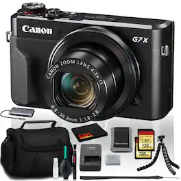 Canon - PowerShot G7 X Mark II Digital Camera (Intl Model) with (2)128GB SD Cards - Black