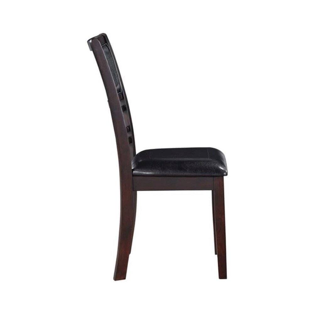 Left. FurniFact - Solid Wood Dining Chairs Set of 2 Contemporary Ebony Black - Black.