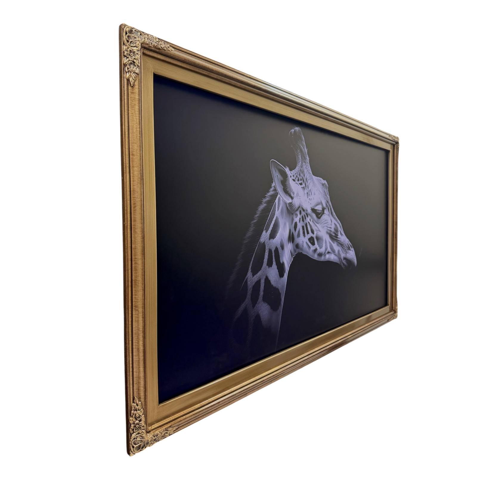 Angle. LAREDO FRAME FACTORY - 50 inch Handmade Tv frame for Samsung The Frame tv and Frame Pro Model - BRUSHED GOLD.