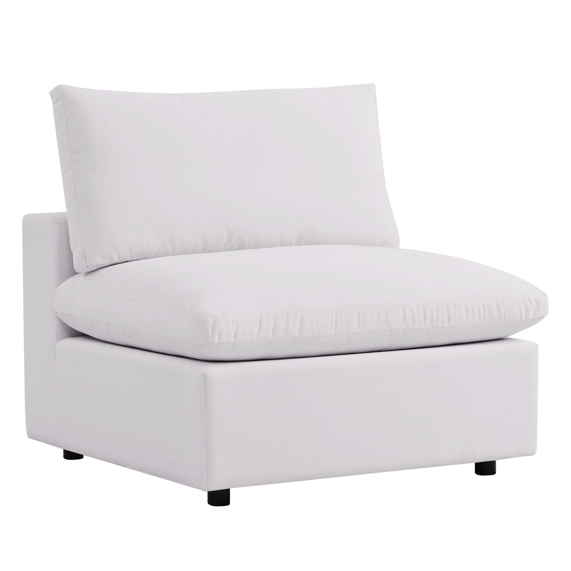 Angle. Modway - Commix Overstuffed Outdoor Patio Armless Chair by Modway - White.