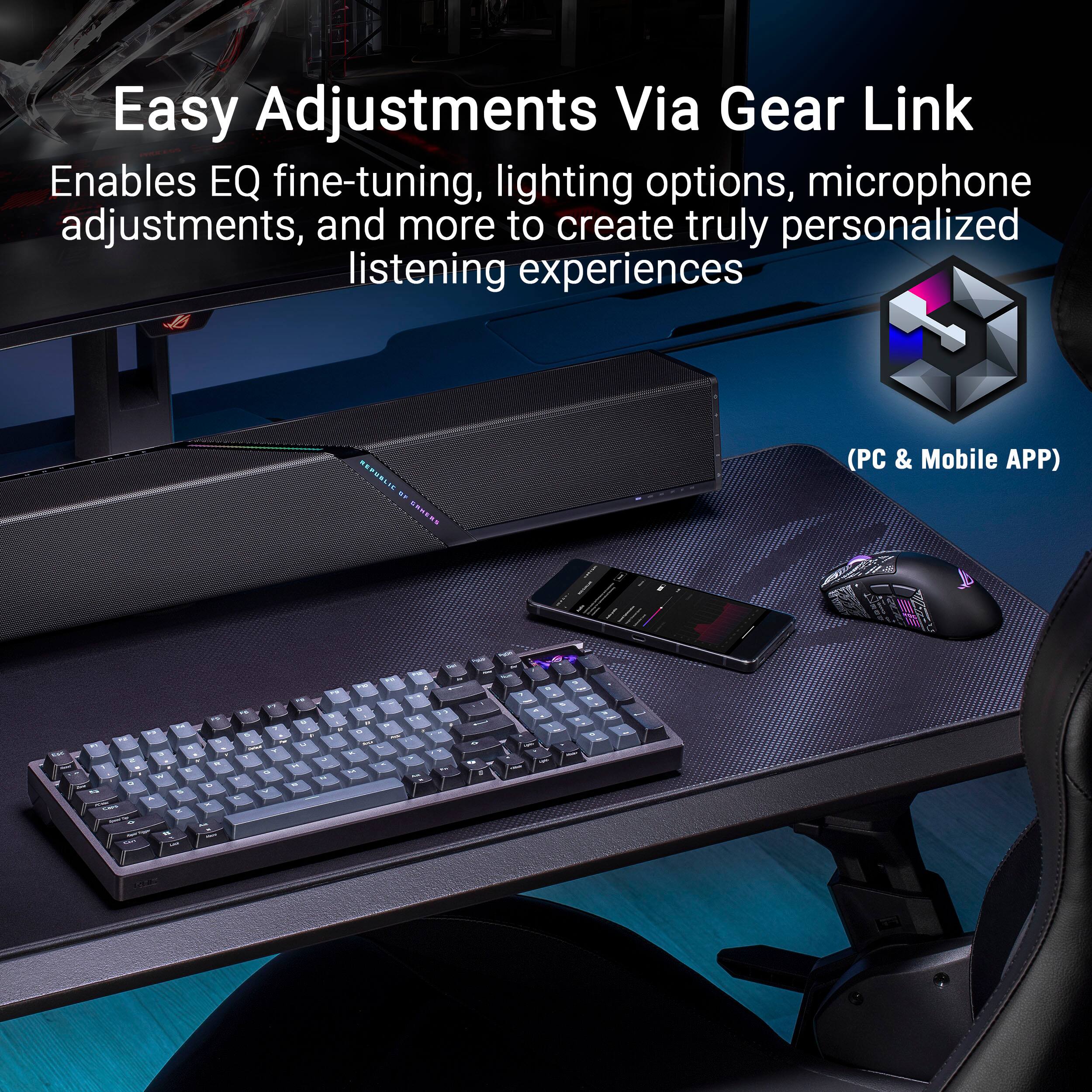 Easy Adjustments Via Gear Link  
Enables EQ fine-tuning, lighting options, microphone adjustments, and more to create truly personalized listening experiences  
REPUBLIC 20  
(PC & Mobile APP)
