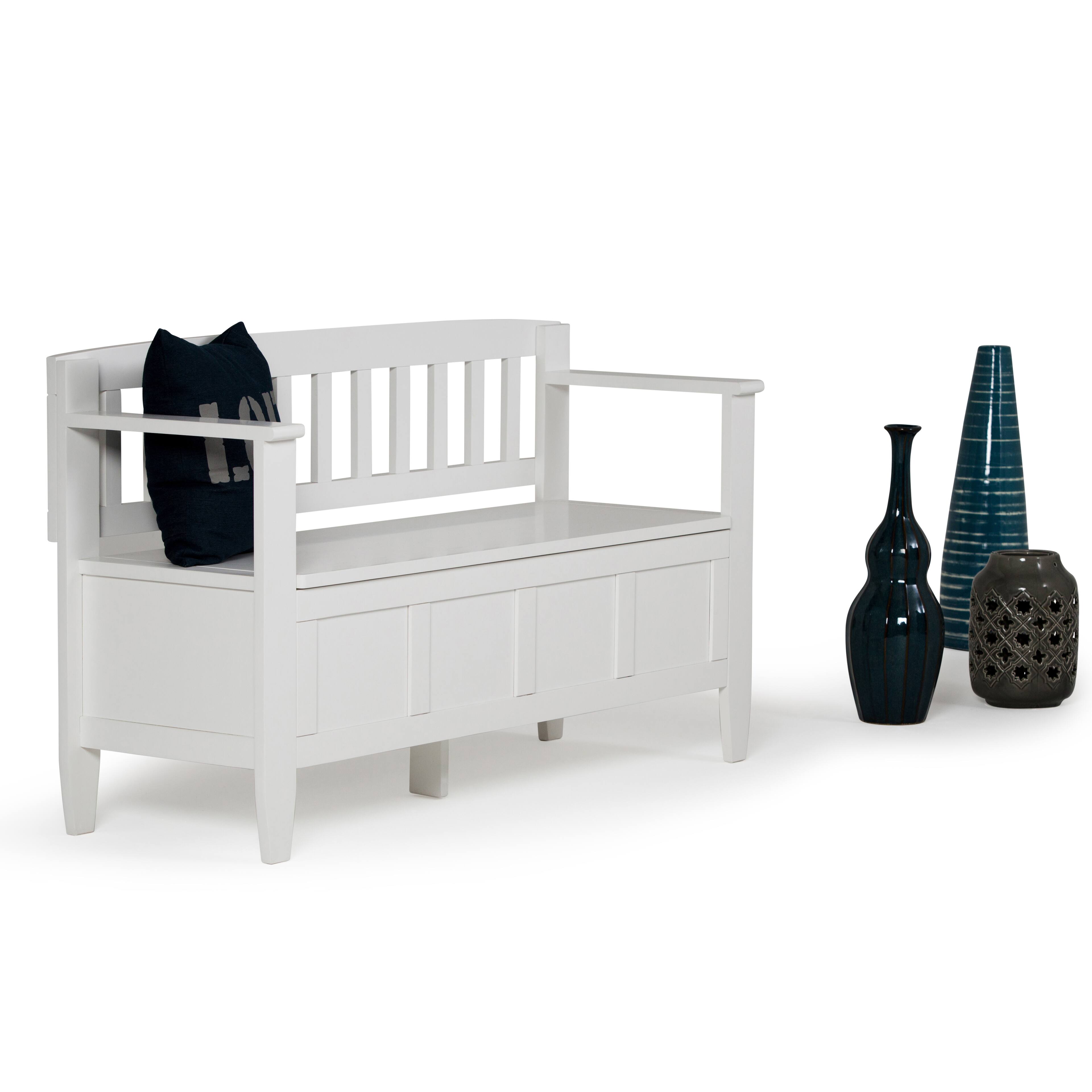 Alt View 12. Simpli Home - Brooklyn Entryway Storage Bench - White.