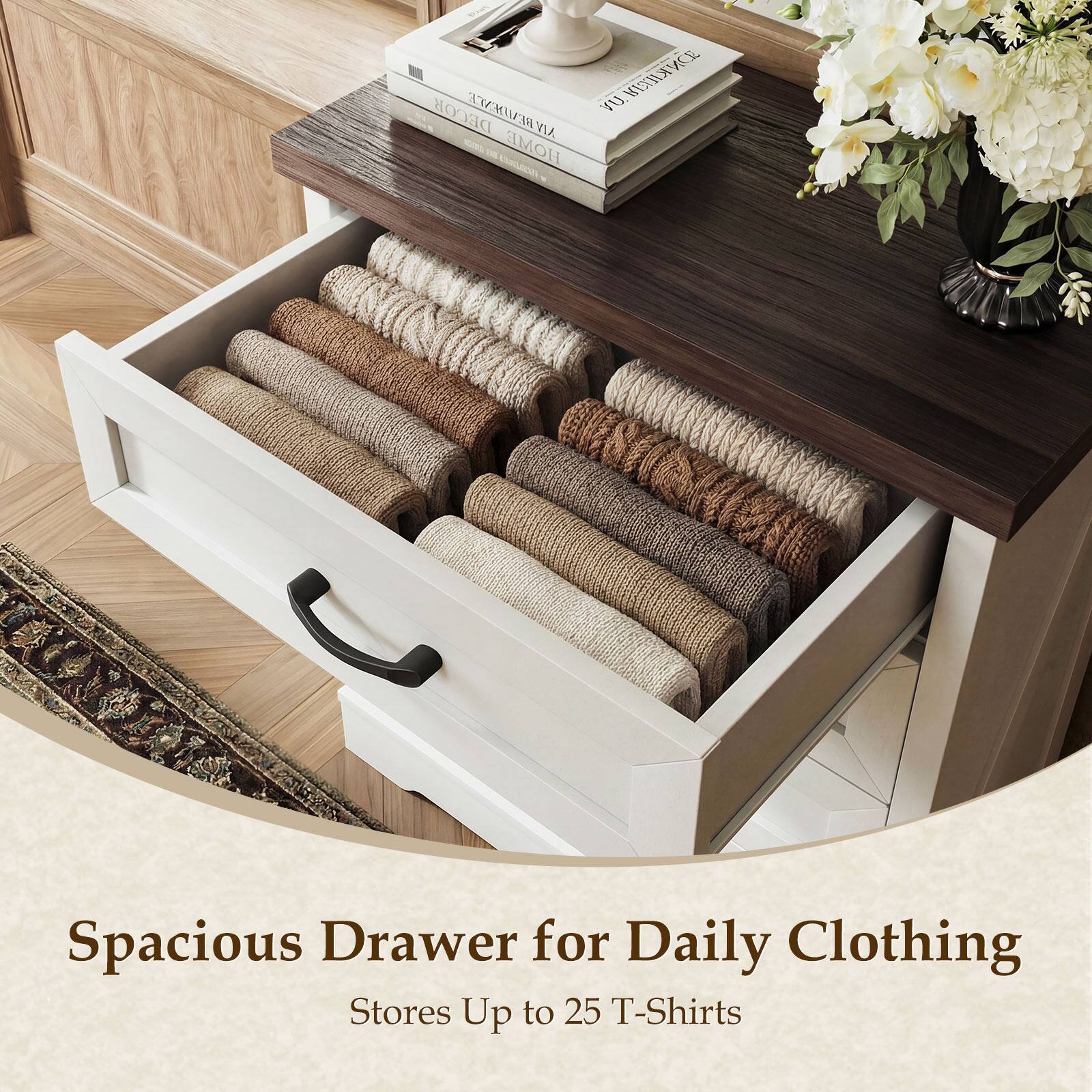 DECOR 37CUV MIY - HOME T Cc0k- MTHRVCE

Spacious Drawer for Daily Clothing
Stores Up to 25 T-Shirts