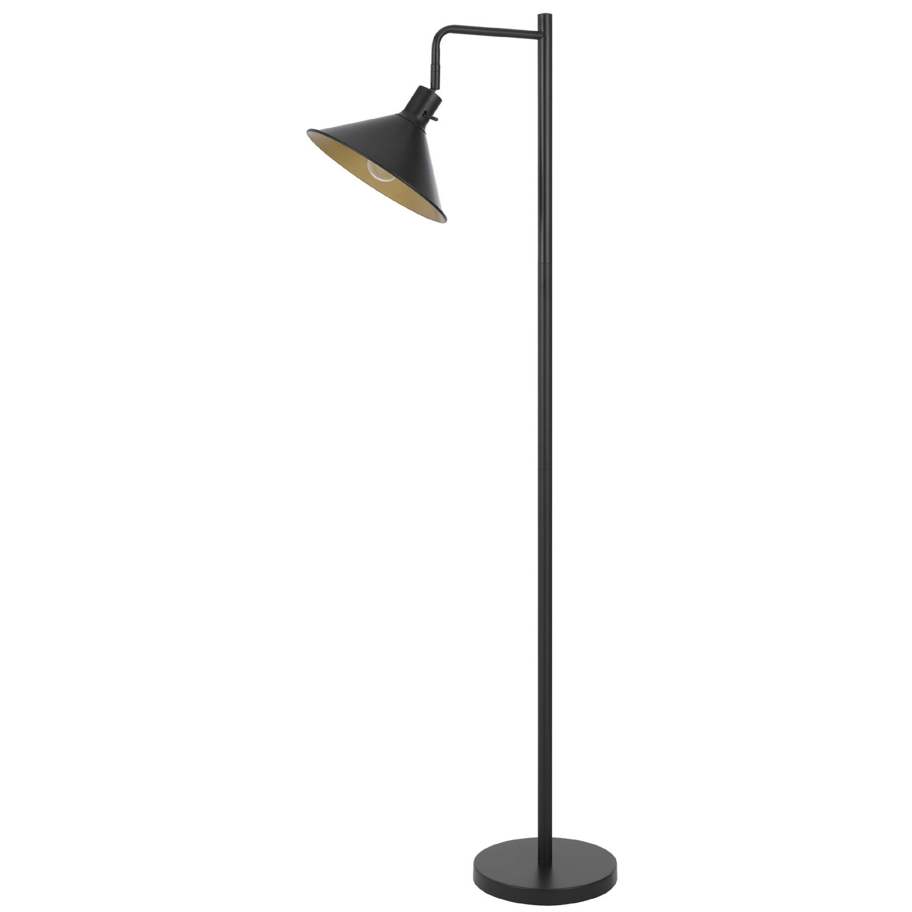 Back. Manhattan Lane - Floor Lamp, Adjustable Head with Hanging Cone Shade, Metal.