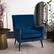 Left Zoom. CorLiving - Elwood Modern Accent Chair - Dark Blue.